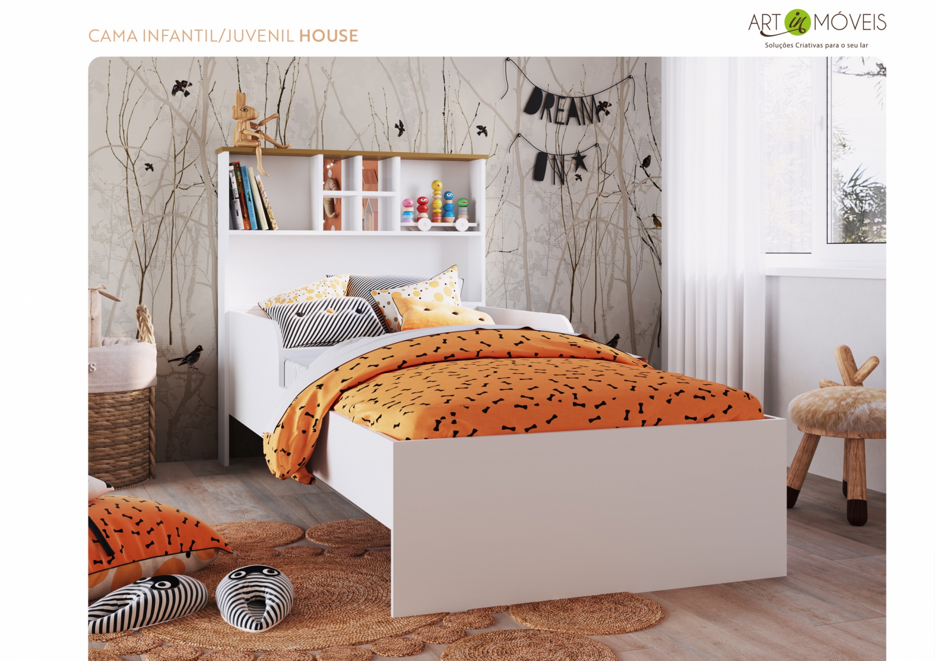 Cama Infantil Juvenil House Art In Móveis