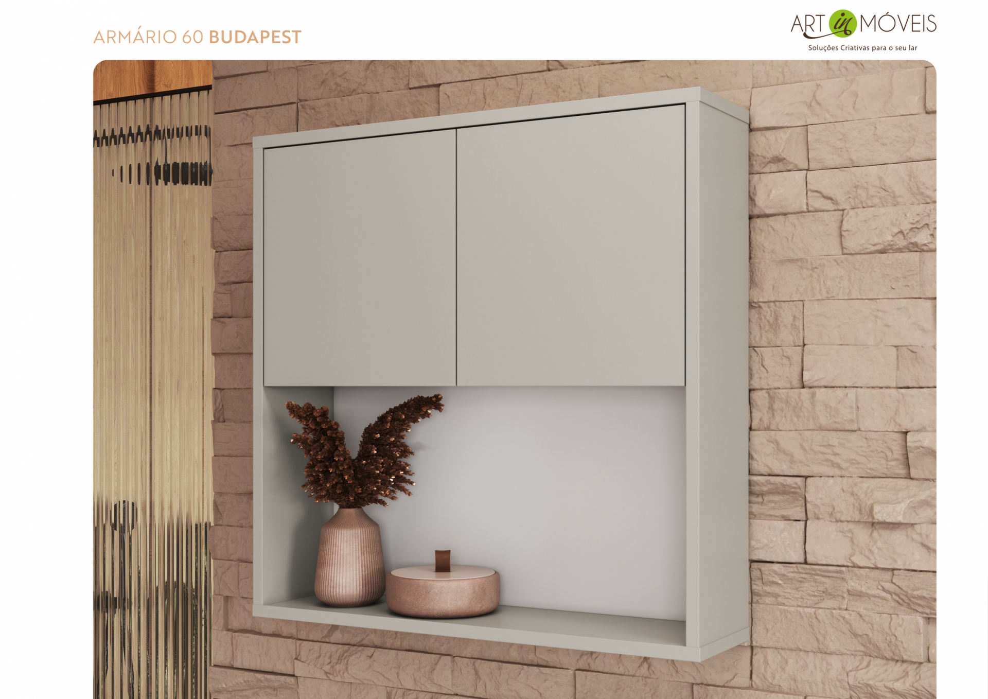 Armário Aéreo Multiuso Budapest Art In Móveis