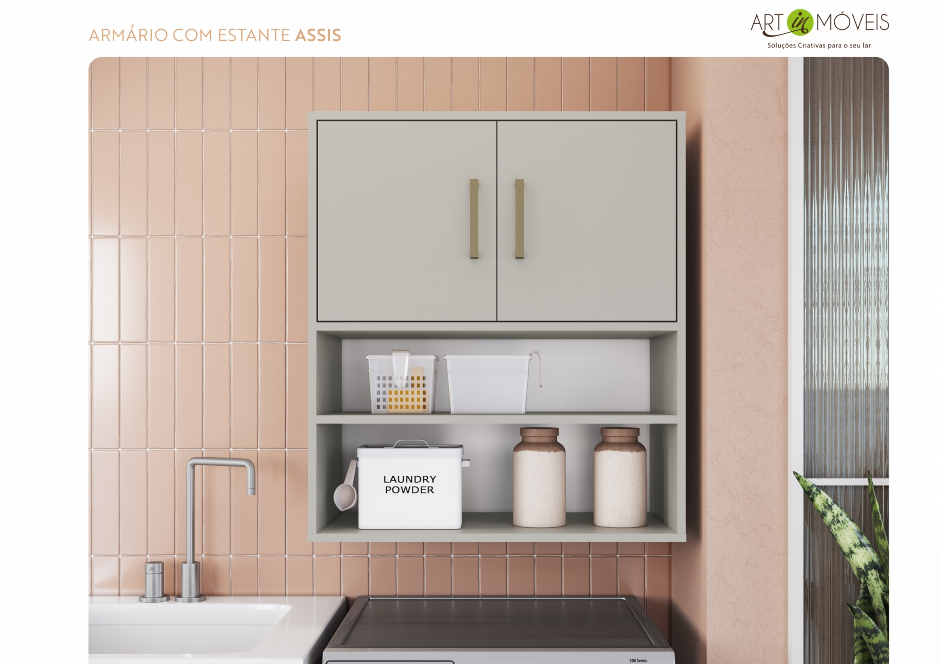 Armário com Estante Assis Art In Móveis