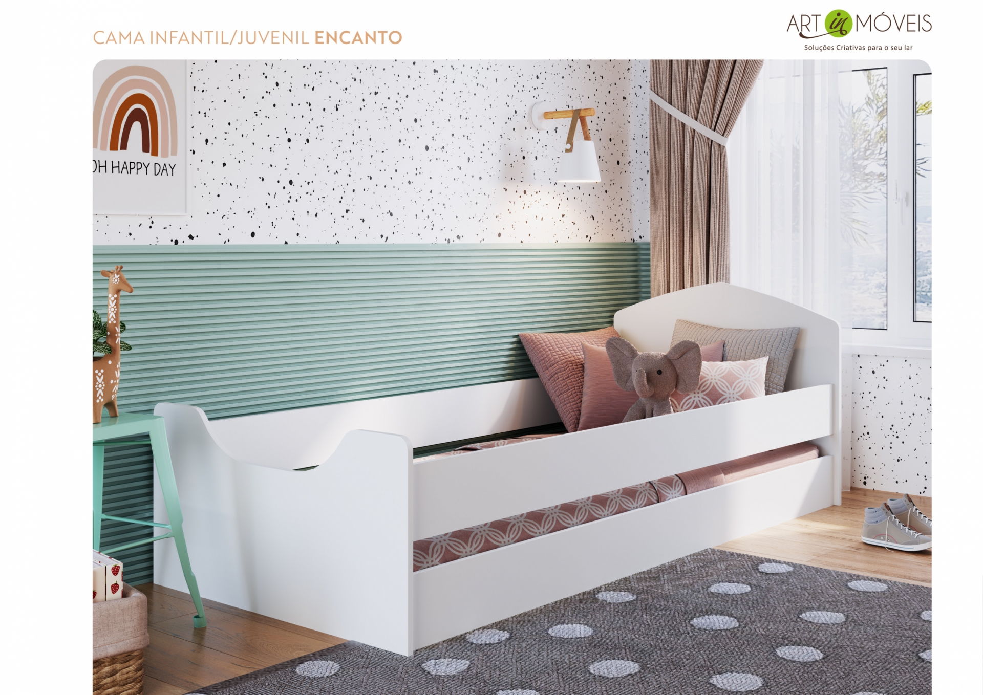 Cama infanto juvenil Encanto Art In Móveis
