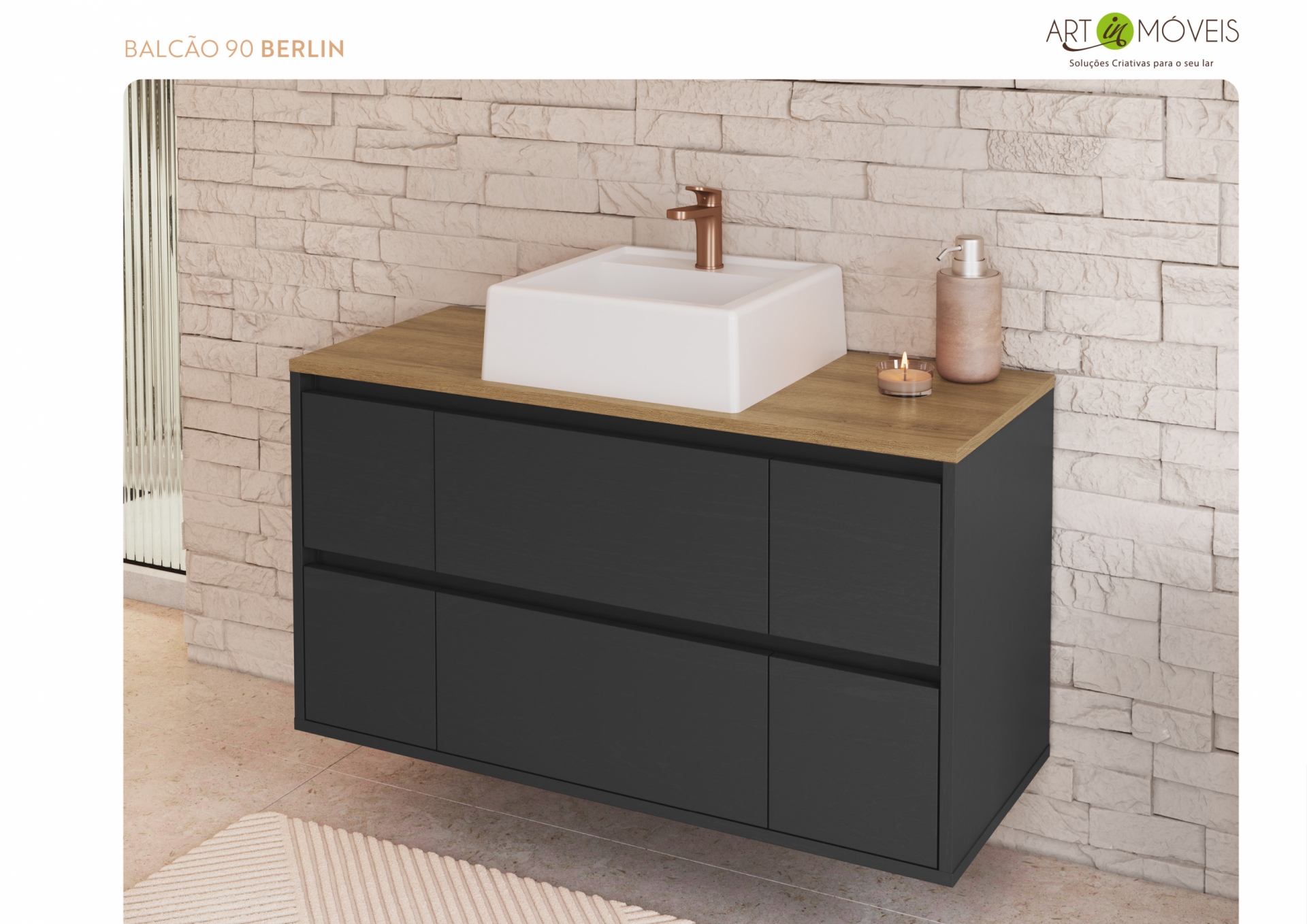 Balcão Gabinete Suspenso Berlin Art In Móveis