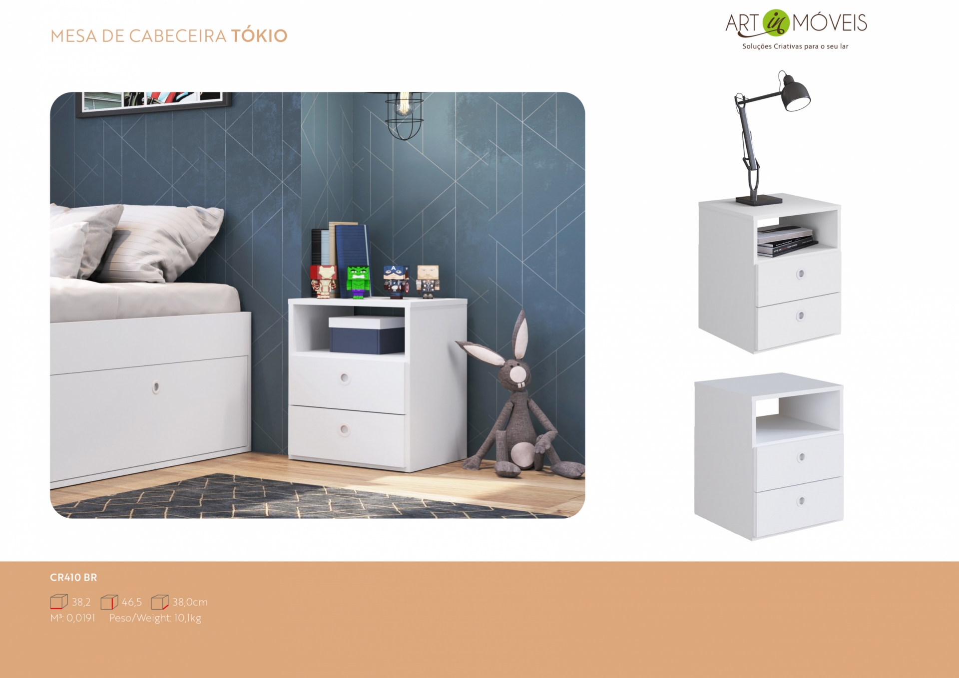 Mesa de Cabeceira Tókio Art In Móveis