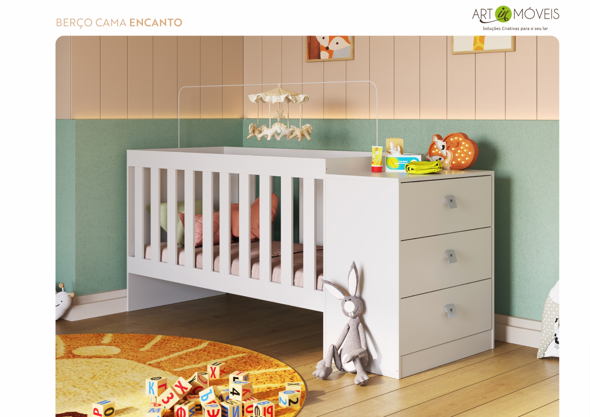 Berço Cama Encanto Art In Móveis
