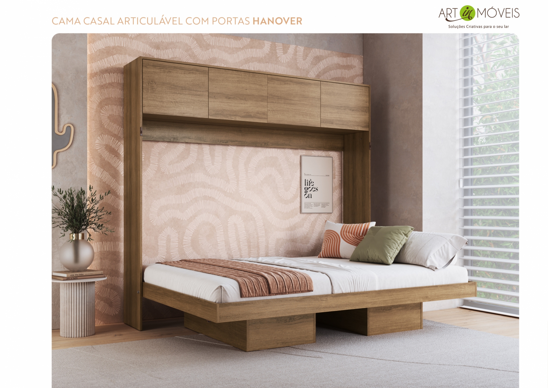 Cama Casal Articulável Hanover com Portas Art In Móveis