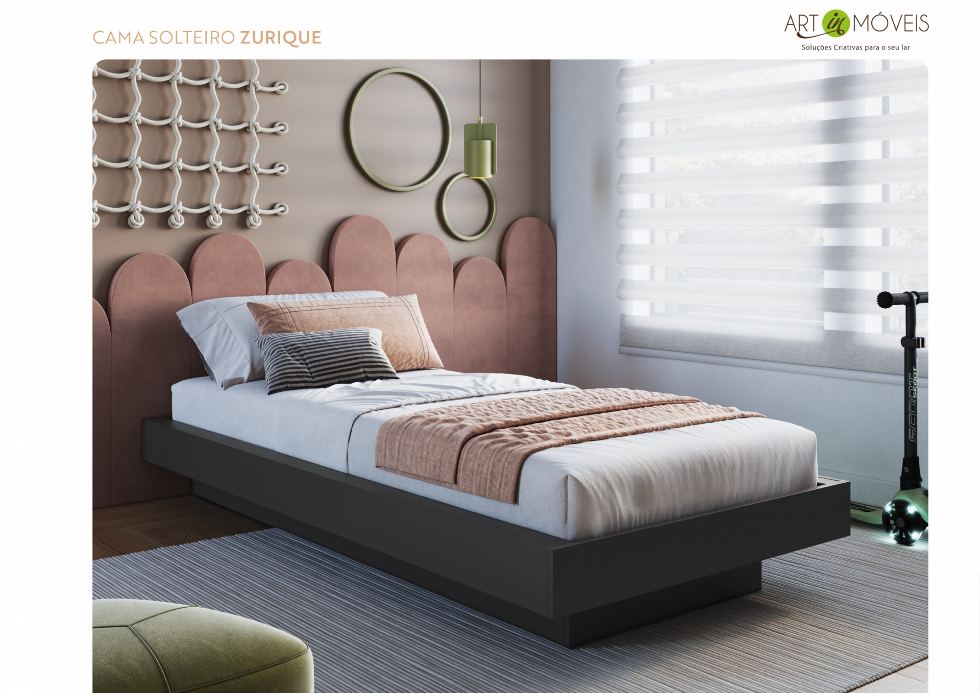 Cama Solteiro Zurique Art In Móveis