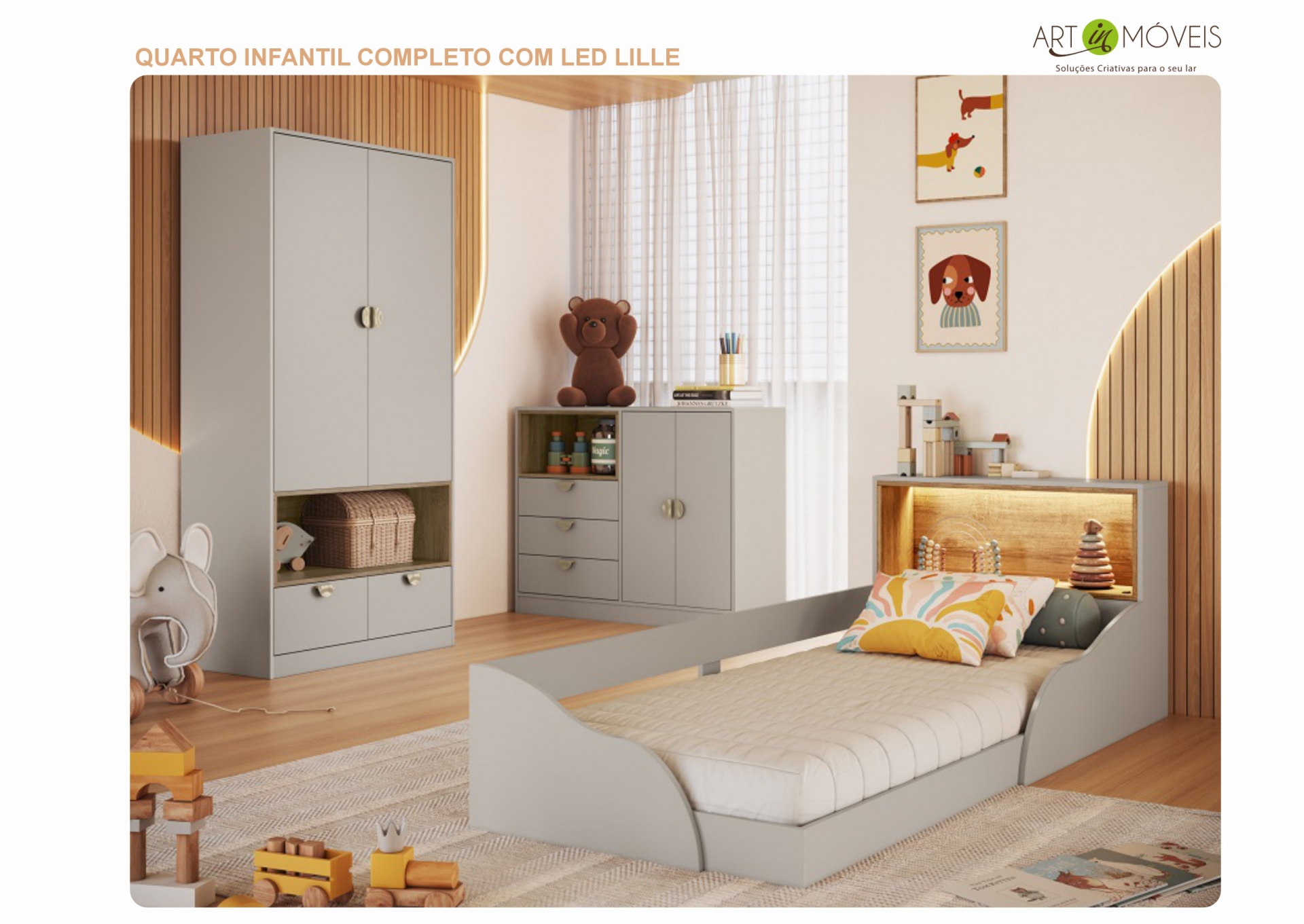 Produto Quarto Infantil Completo com LED Lille