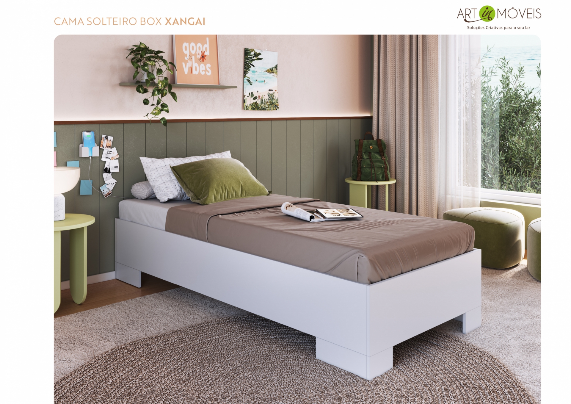 Produto Cama Solteiro Box Xangai 