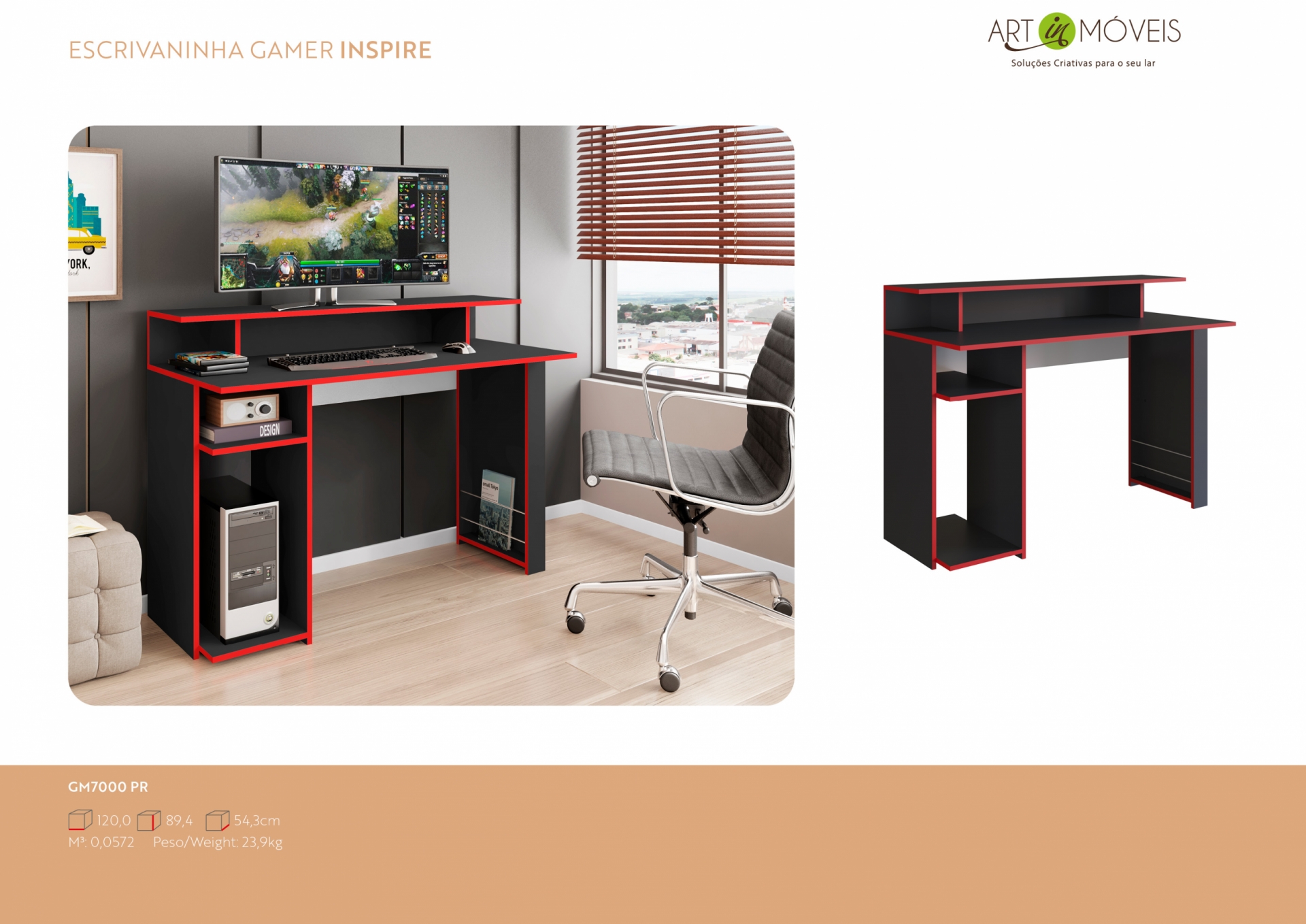 Produto Escrivaninha Gamer Inspire