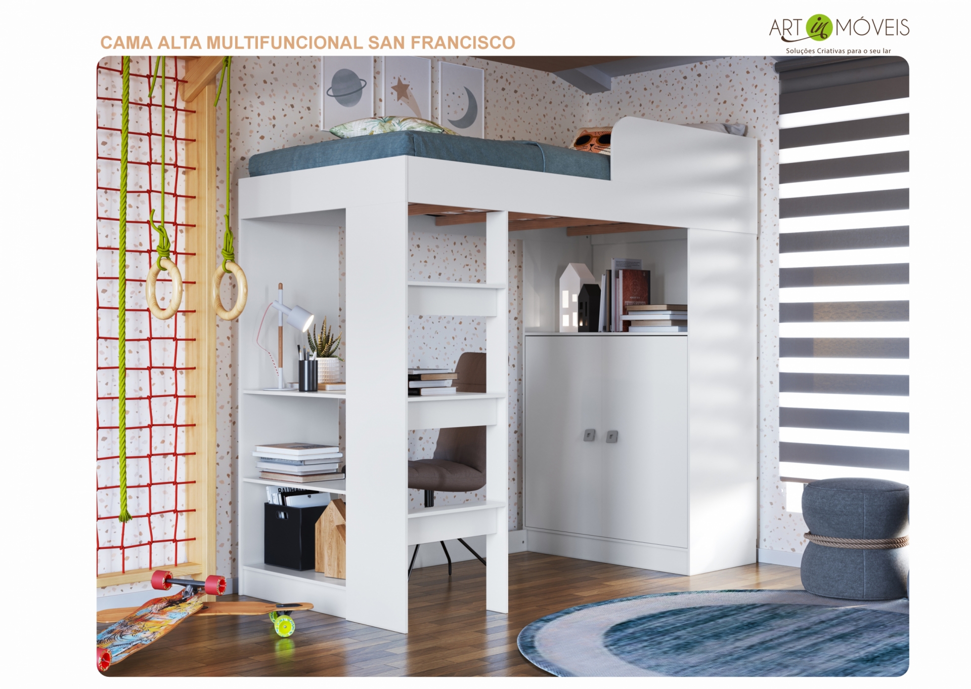 Produto Cama Alta Multifuncional San Francisco