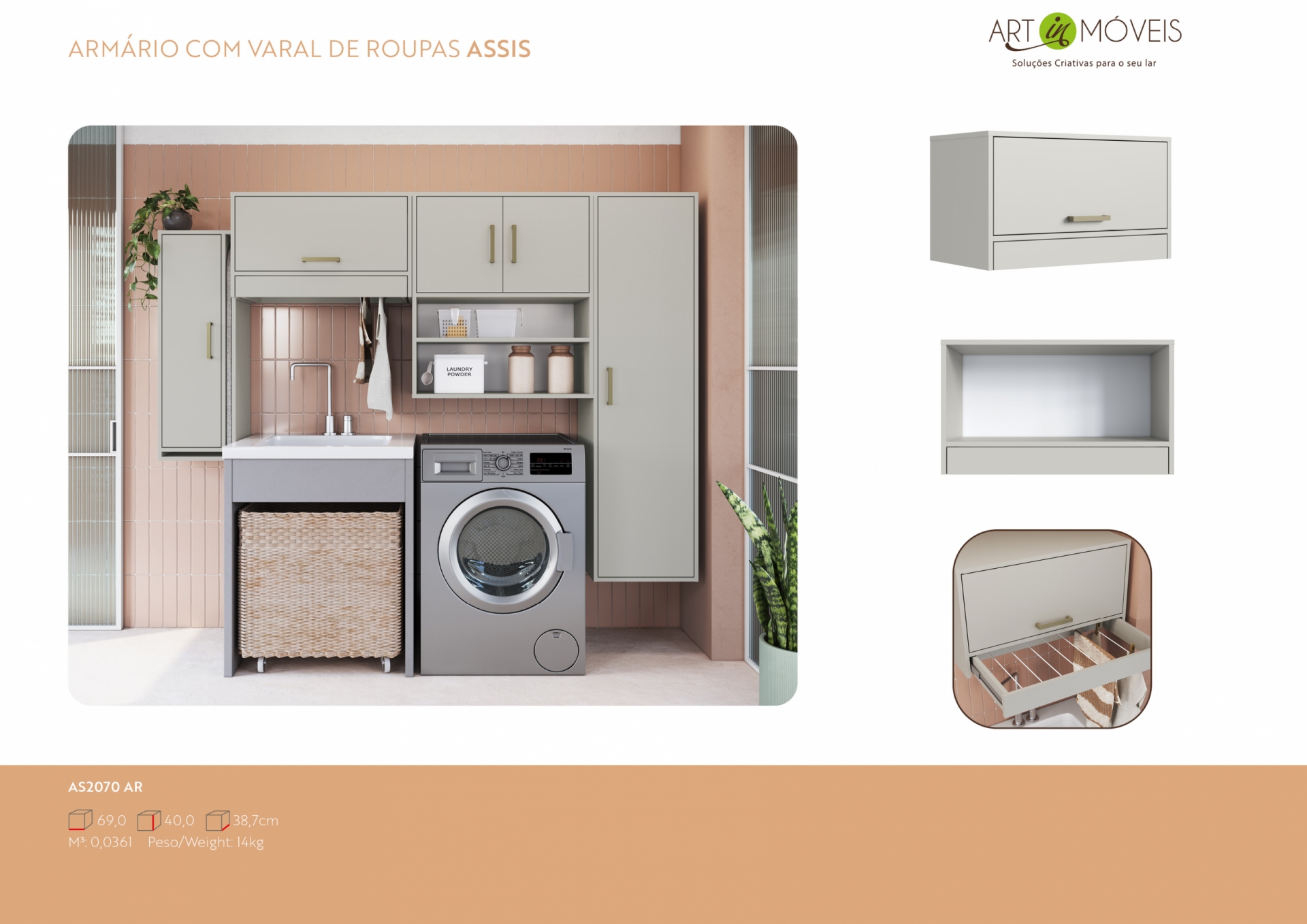 Produto Armário com Varal de Roupas Assis