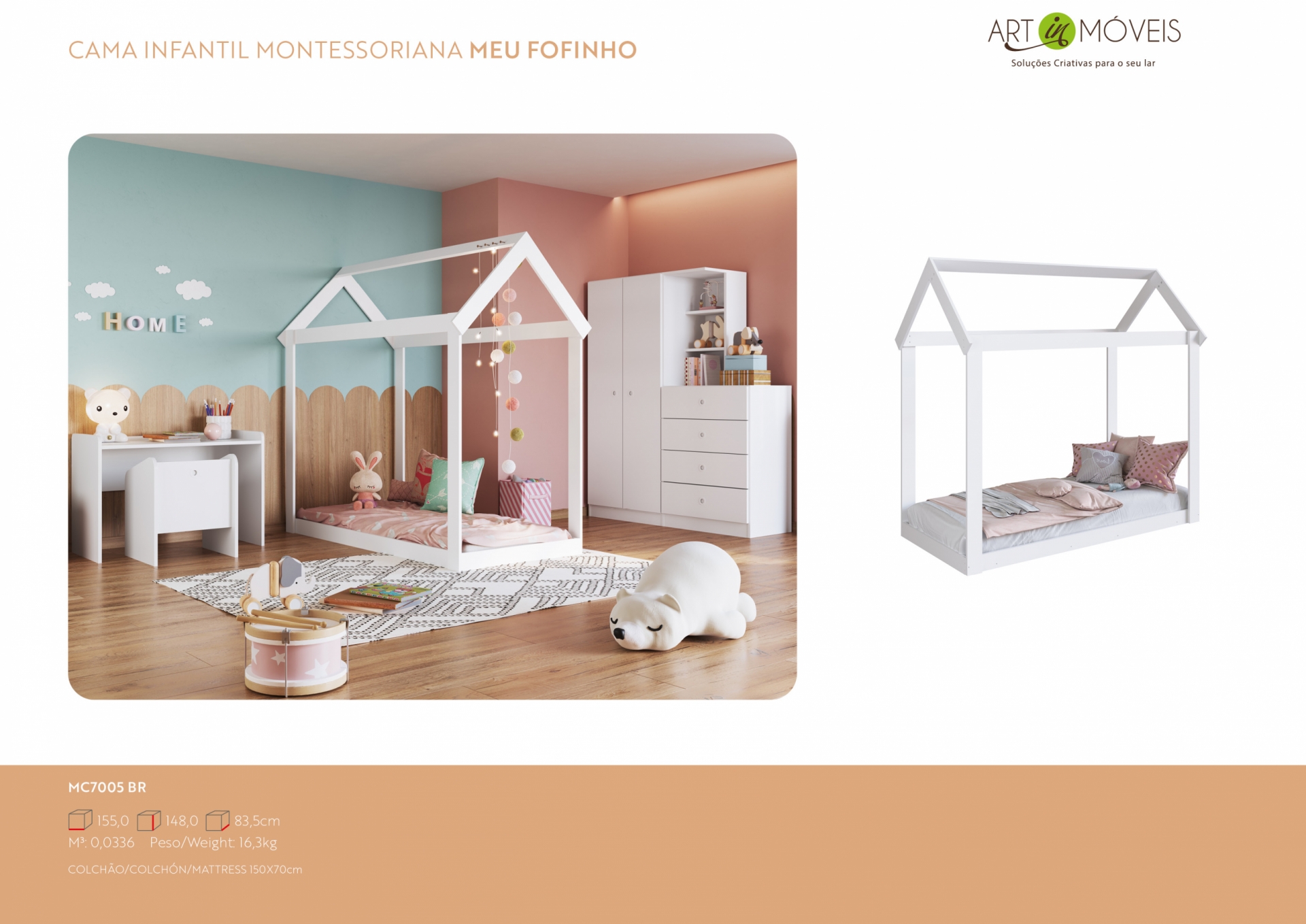 Produto Cama infantil montessoriana Meu Fofinho