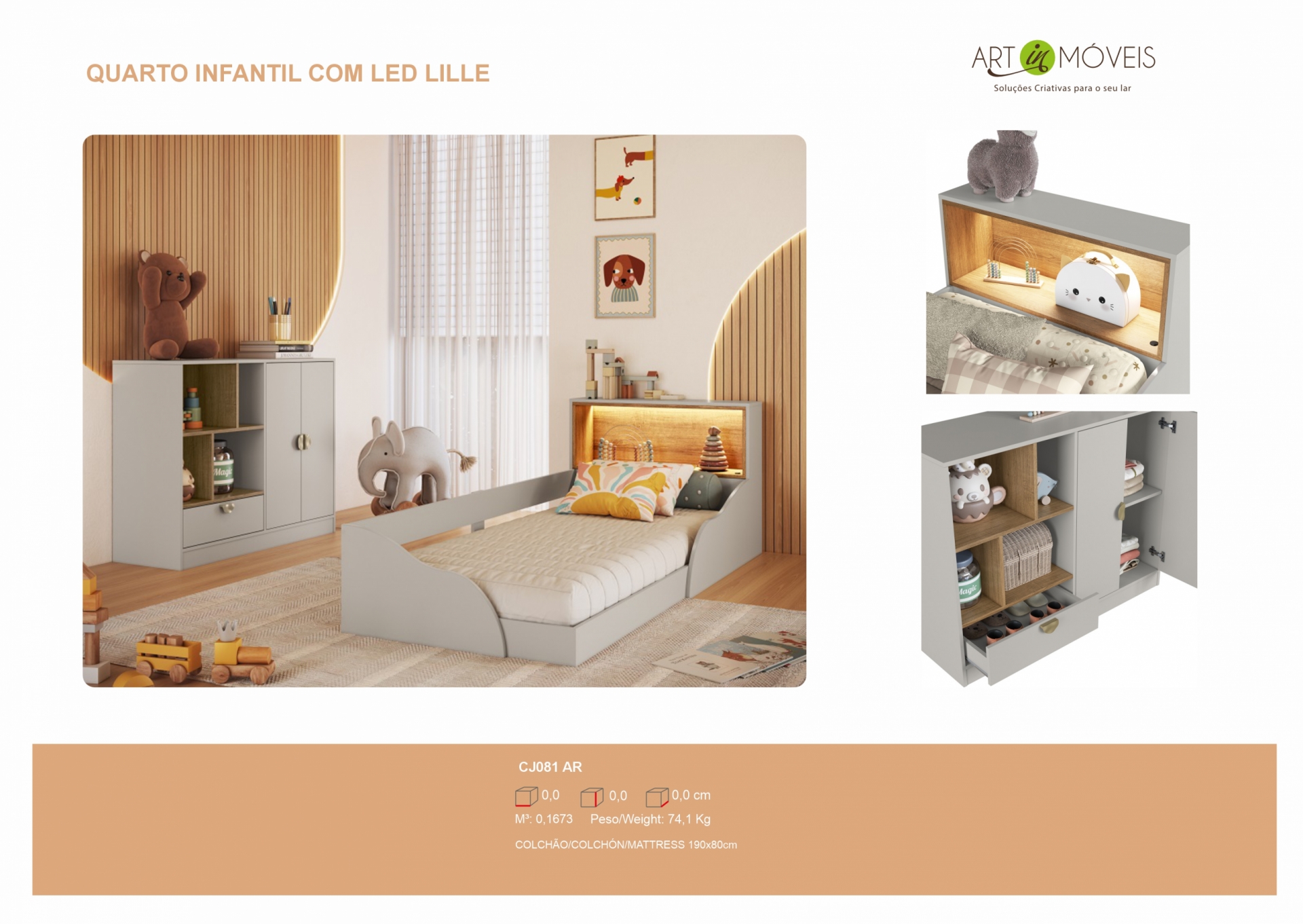 Produto Quarto Infantil com LED Lille
