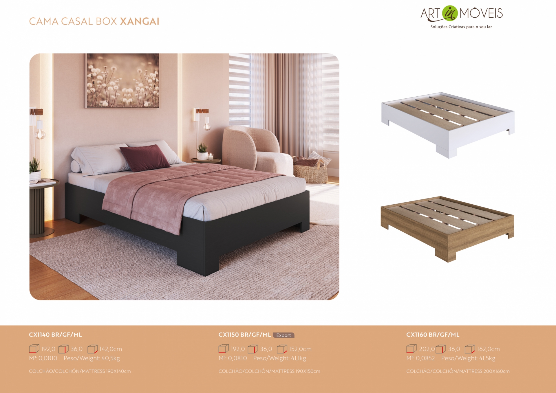 Produto Cama Casal Box Xangai